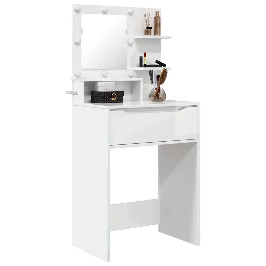 Tavoli da Trucco per Camera da Letto con cassetto Bianco Lucido