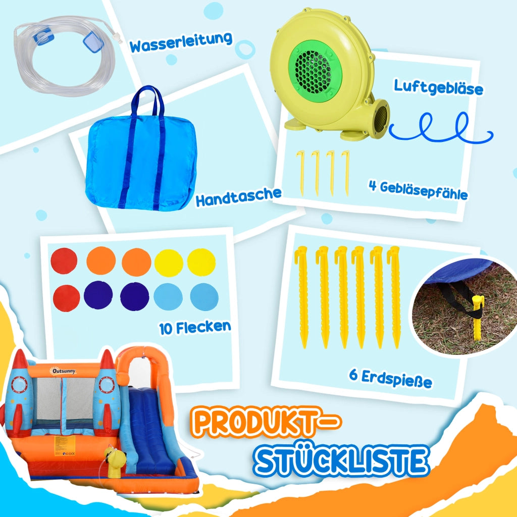 Castello Gonfiabile per Bambini con Ventilatore ¨C Xylo ¨C 350x250x185 cm Multicolore