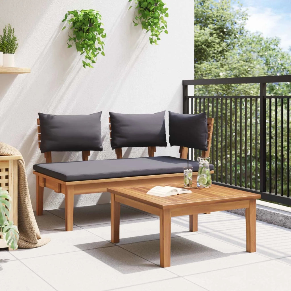 Set Panchina e Tavolo da Giardino 2 pz | Set Salotto da Giardino Grigio e Marrone
