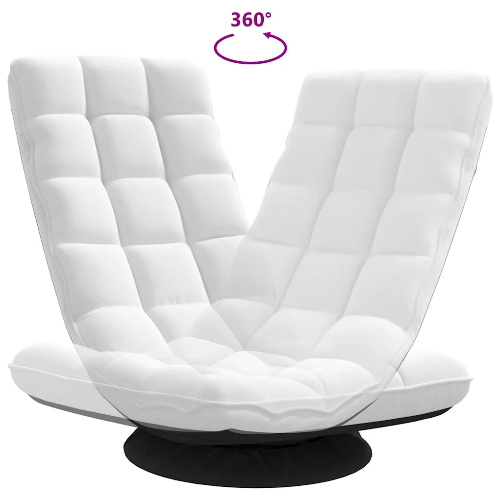 Sedia da Terra Girevole Bianco 70x51x79 cm in Tessuto