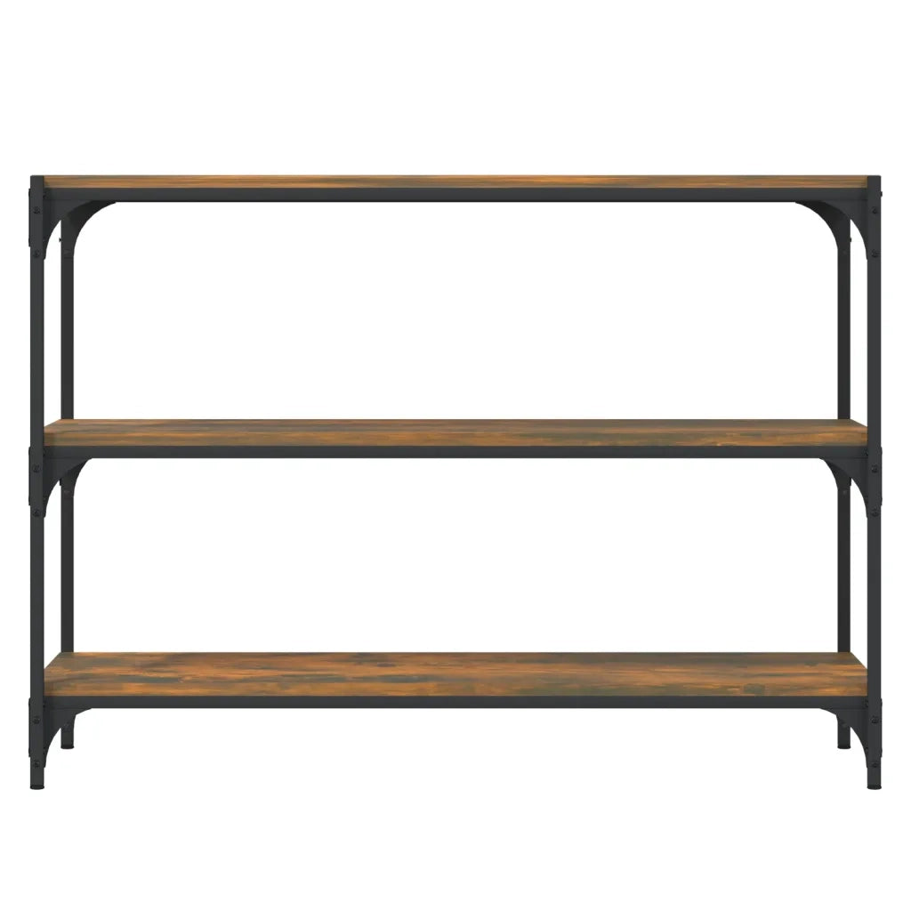 Libreria rovere fumo 100x33x70,5 cm Legno Multistrato e Acciaio 819354