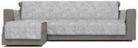 Copridivano con Penisola Sinistra Seduta 290 cm in Poliestere e Cotone Grigio Chiaro