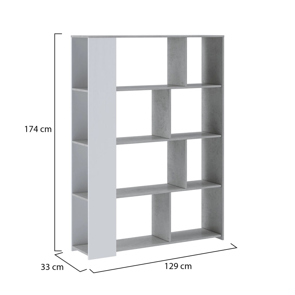 Biblioteca Oro, Libreria 6 Ripiani, 129x33x174h cm Bianco