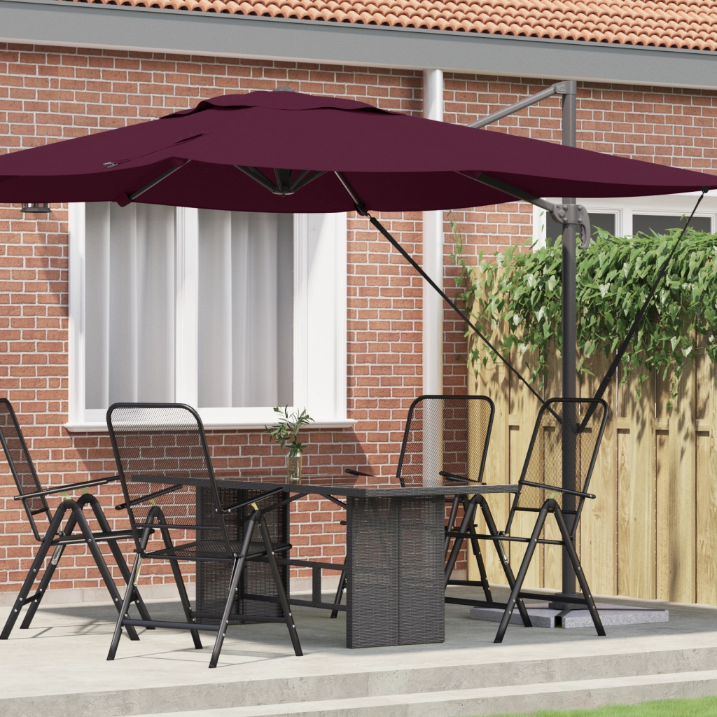 Ombrello da Patio Rosso borgogna Alluminio, Poliestere Grande