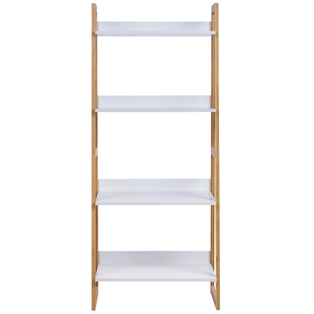 scaffalatura in legno bianco a 4 ripiani 50x36x120h cm