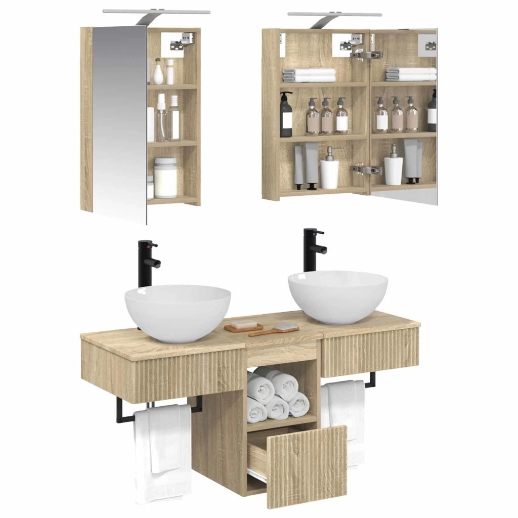 Set di Armadi da Bagno 5 pcs Rovere Sonoma 40 x 10,5 x 60,5 cm 3406273