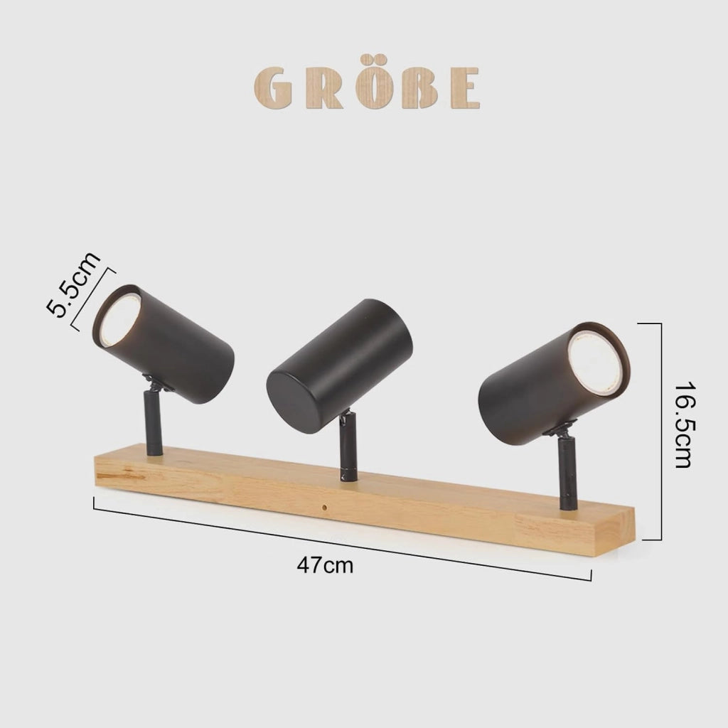 ZMH Faretto da soffitto a 3 luci GU10 Moderna lampada da soffitto orientabile a 330° Whonzimmer