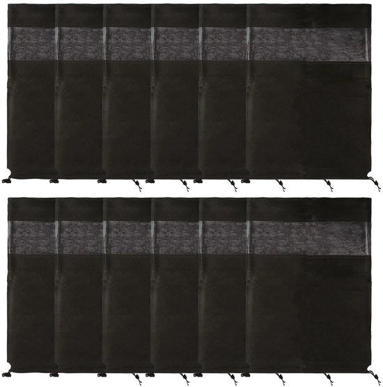 Set di 12 borse per scarpe - Tote acqua resistenti - Cesti per scarpe impermeabili - Borse per scarpe pieghevoli e leggere - Borsa per scarpe con finestra trasparente - Materiale di alta qualità - Borse per scarpe in tessuto di microfibra