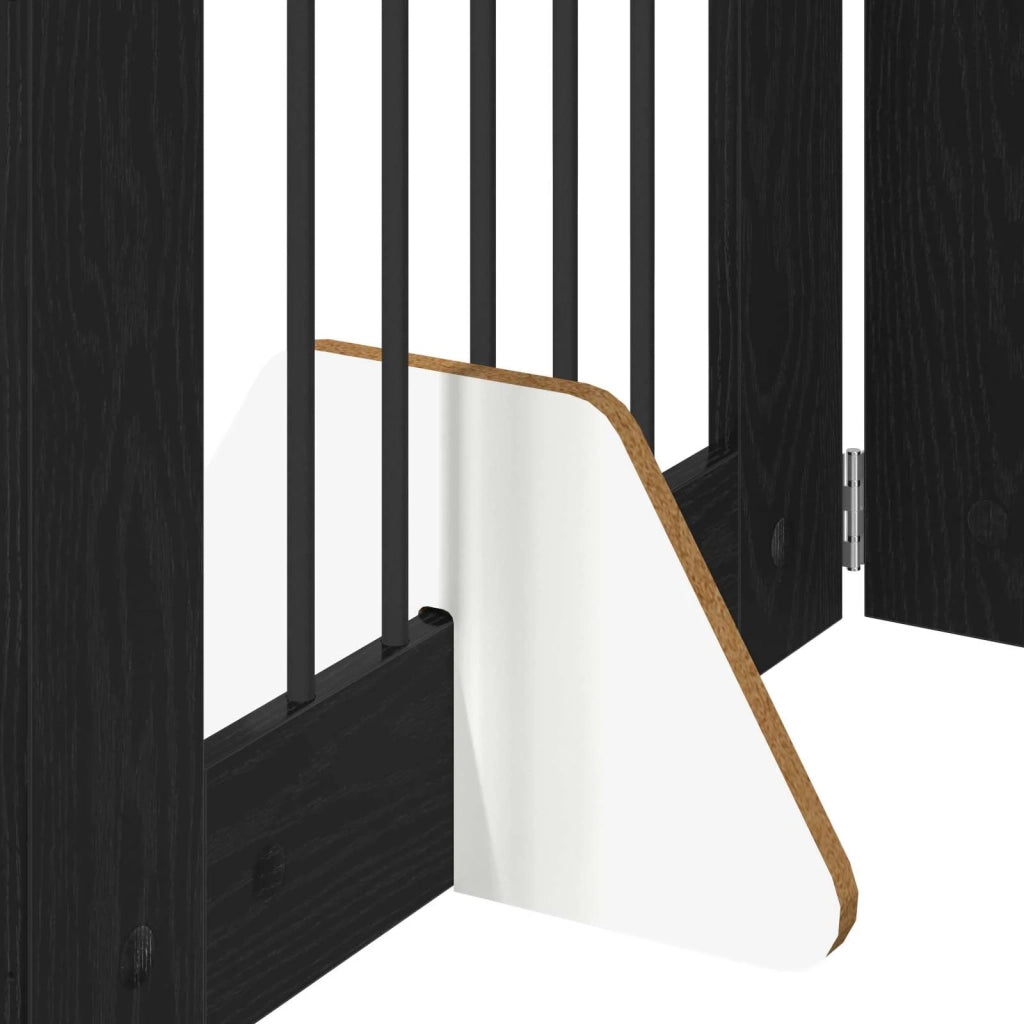 Cancello per cani con supporti 2 pz Rovere Nero 60 x 60 cm CFW9524790
