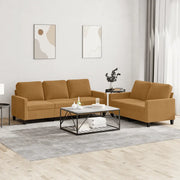 Set di Divani 2 pz con Cuscini Marrone in Vellutocod mxl 130680