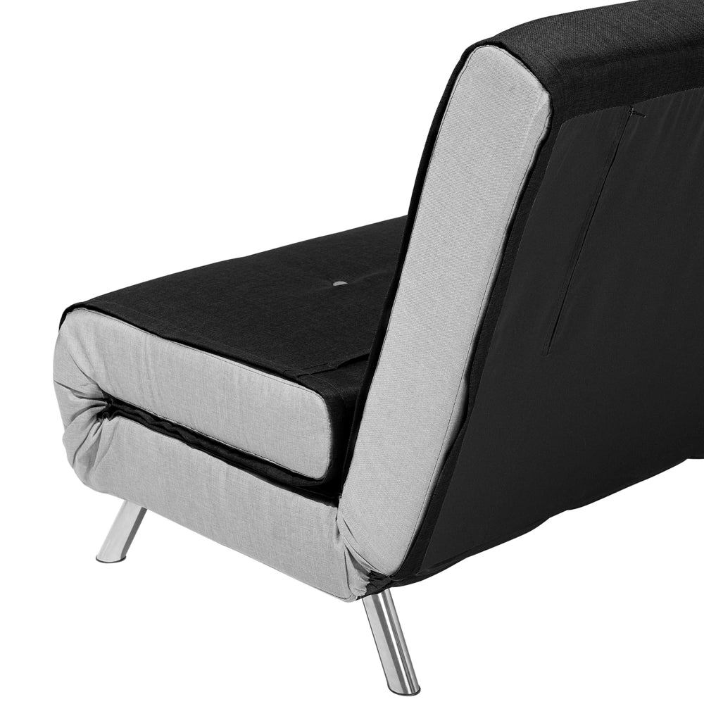 Divano letto imbottito in tessuto Nero poltrona letto singola pieghevole