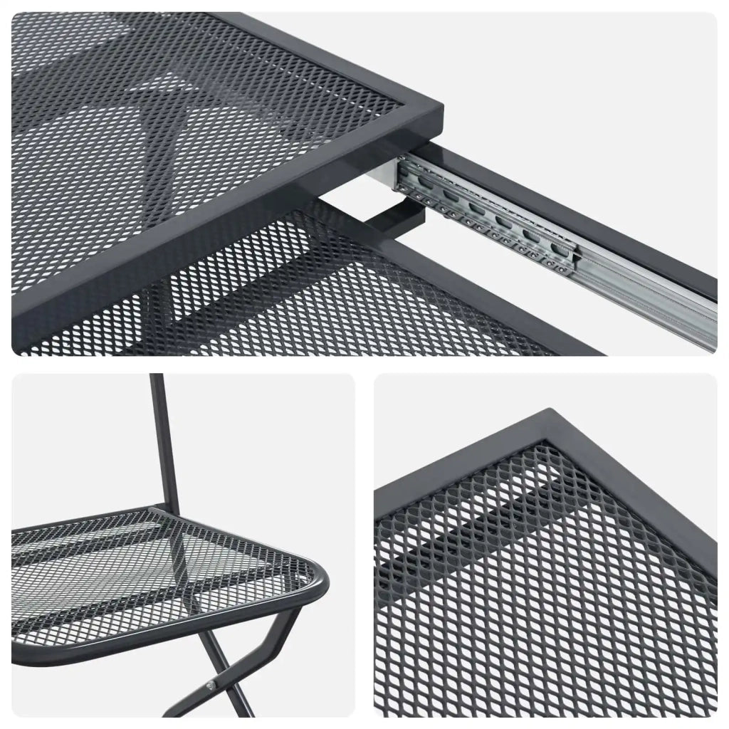 Set da Pranzo per Giardino 9 pcs Antracite 212 x 90 x 76 cm
