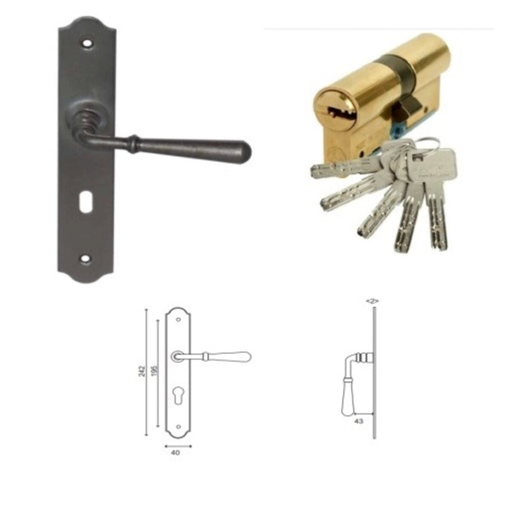 Porta d'ingresso in legno Exo 'Sandy' 215X90 lato destro venduta con maniglia e serratura senza maniglia