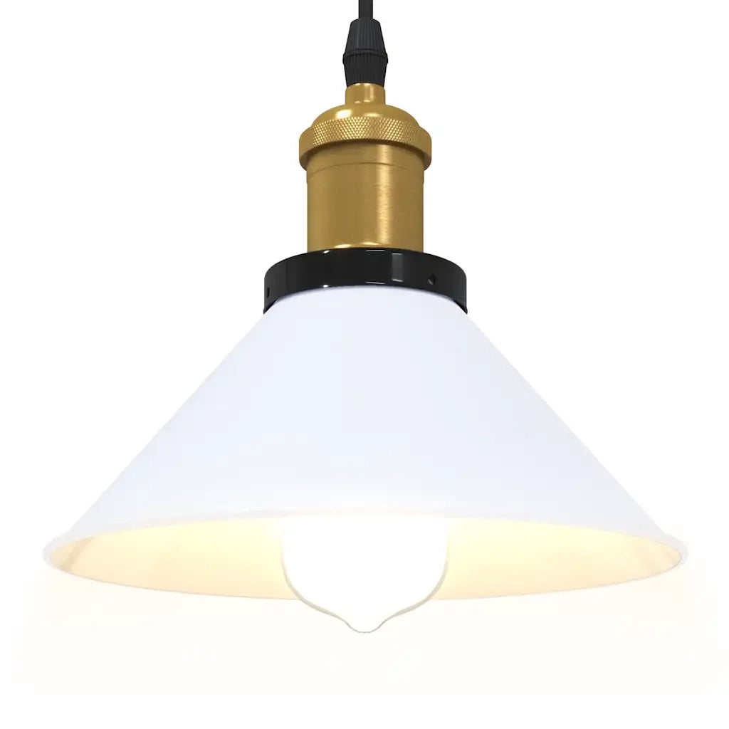 Lampada Sospensione Regolabile E27 Bianco Lucido ?22cm Metallo CFW1324317