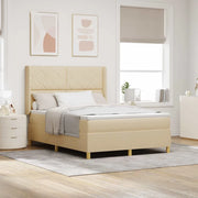 Letto a Molle con materasso Crema 140 x 200 cm Tessuto 3341901