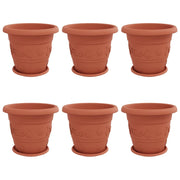 Fioriere | Cassetta per fiori | Vasi per Piante 6 pz Rosso Mattone ? 39 x 32 cm Plastica