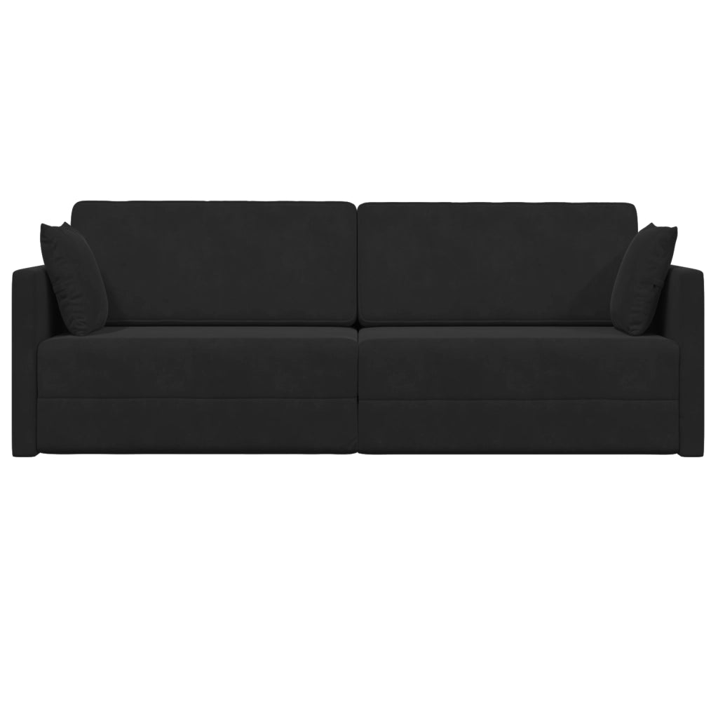 Divano Letto 2-in-1 Nero 213x144x60 cm