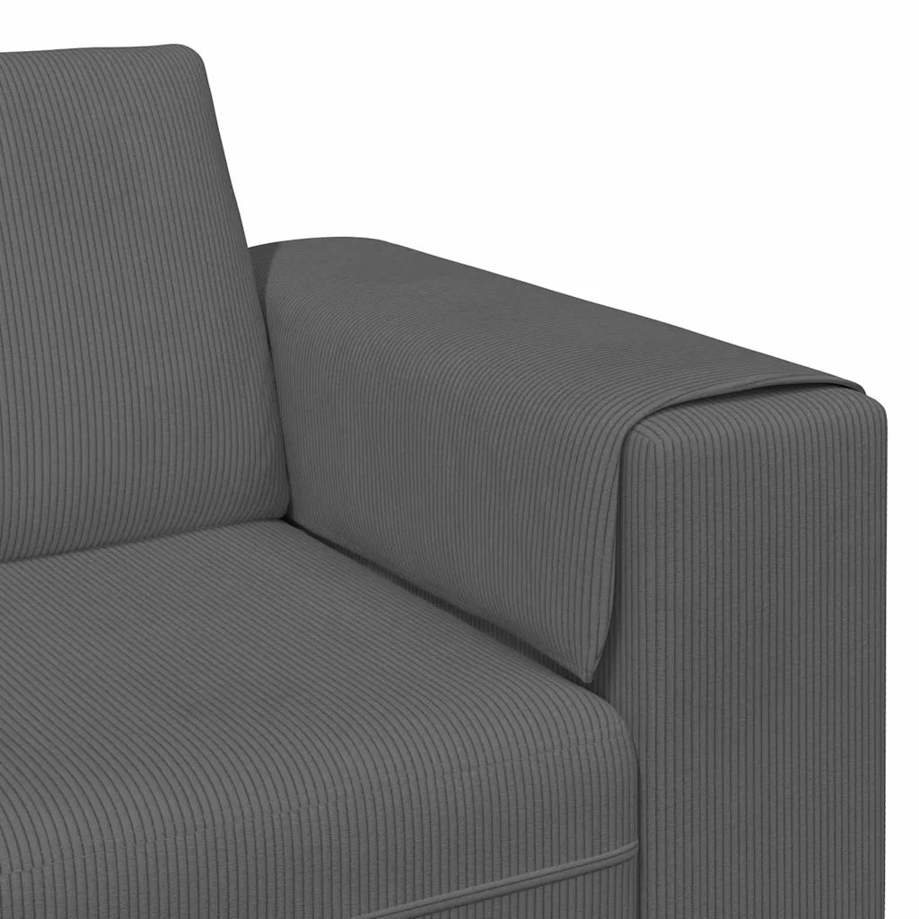 Divano-Sofa-Divanetto Grigio scuro 250 x 77 x 76 cm Tessuto in Cords