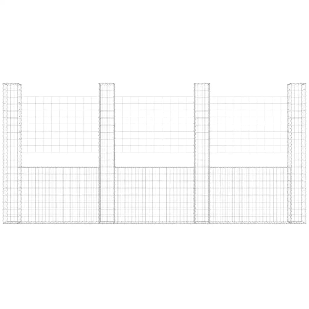 Gabbione a U con 5 Pali in Ferro 500x20x200 cm 151292