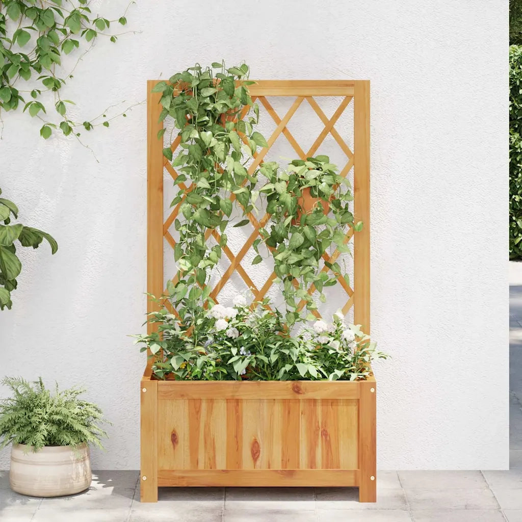 Fioriere | Cassetta per fiori | Letto Rialzato da Giardino con Graticcio in Massello di Acacia