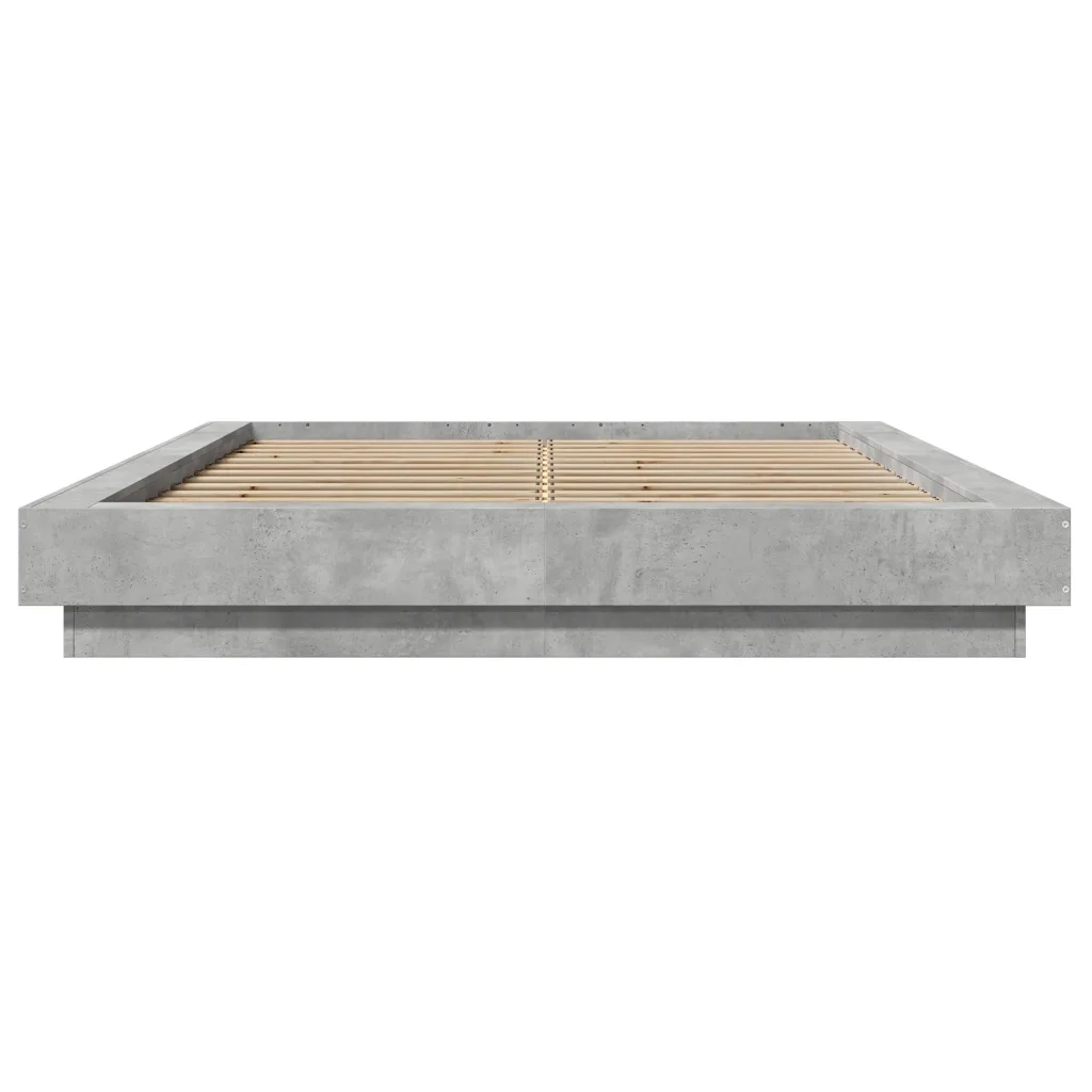 Giroletto Luci LED Grigio Cemento 135x190 cm Legno Multistrato