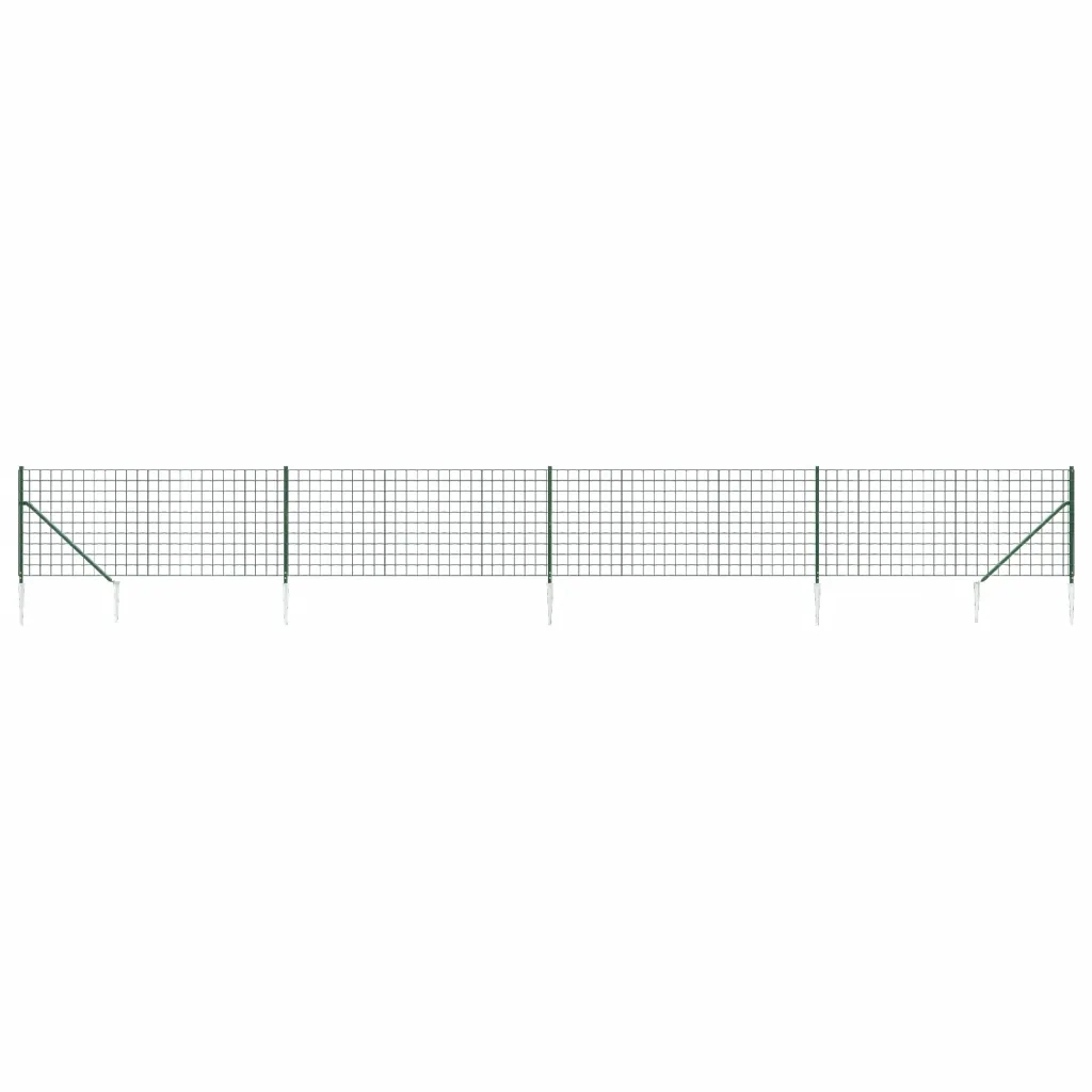Recinzione Metallica con Picchetti Ancoraggio Verde 1,1x10 mcod mxl 87508