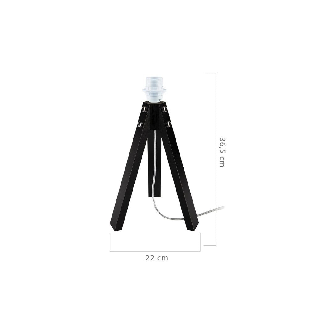 Lampada da tavolo treppiede Deco MDL3042 legno nero EFFEZ