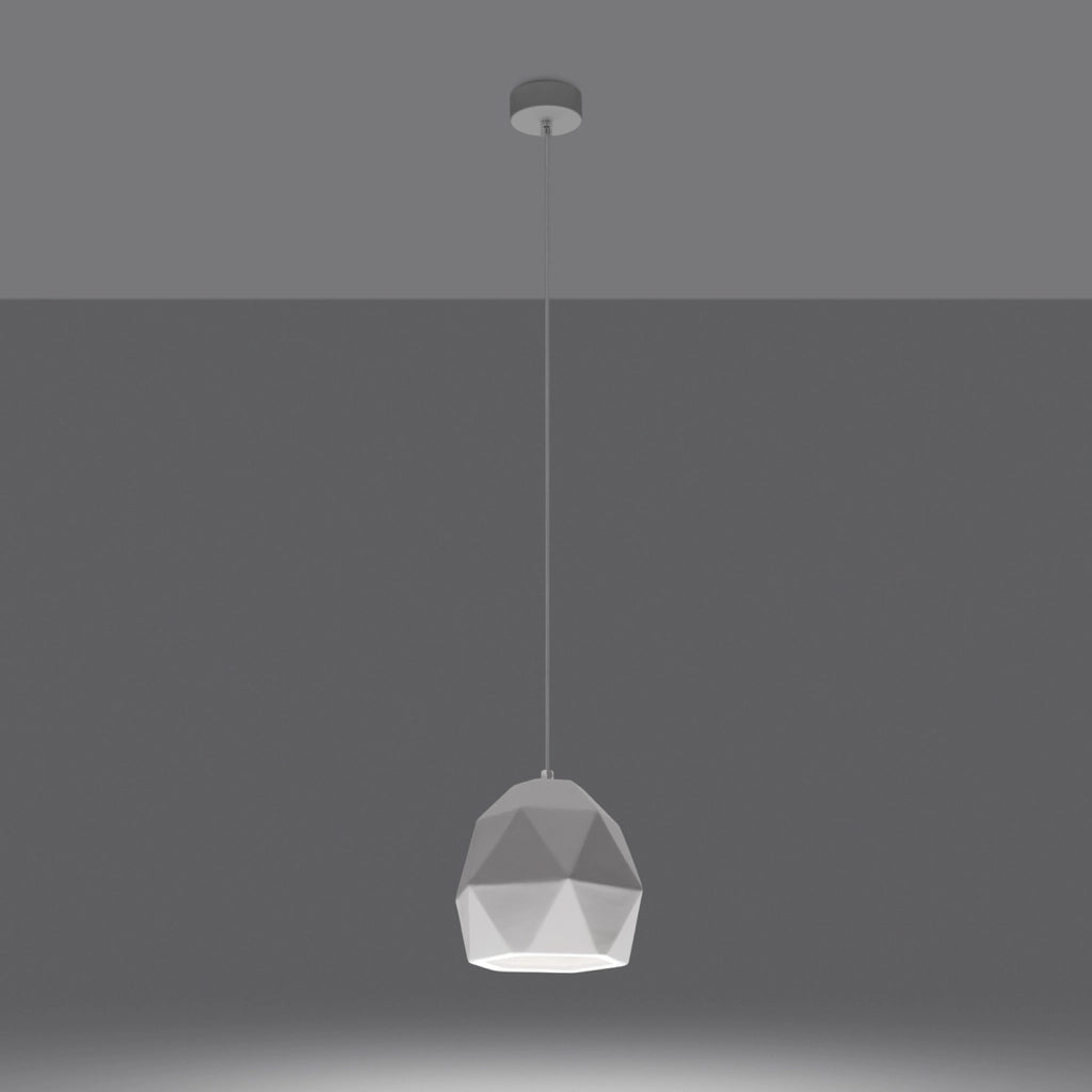 Lampada sospensione ceramica bianca Diamante Fresco E27 Pure Lume