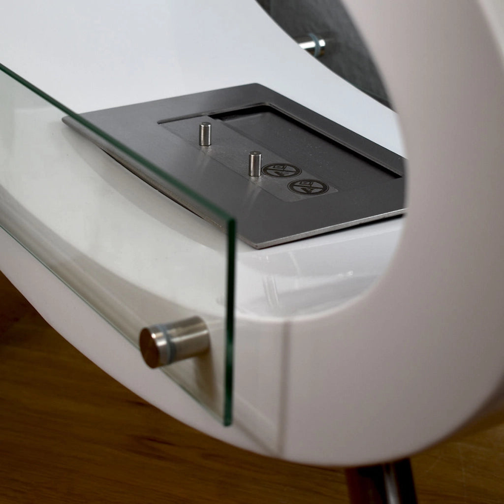 Biocamino ovale da pavimento, camino bioetanolo moderno Glow Fire Unique