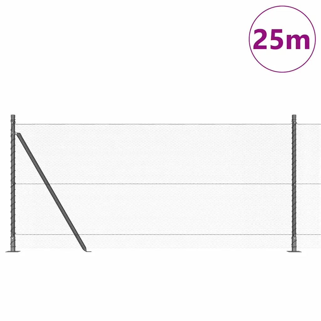 Palo della recinzione Grigio 25 x 0,8 m (rete da 13 mm)