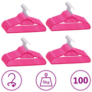Set Appendiabiti 100 pz Antiscivolo Rosa in Vellutocod mxl 79142