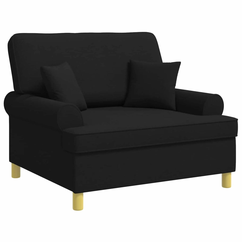 Poltrona con cuscini Nero Tessuto 42043506