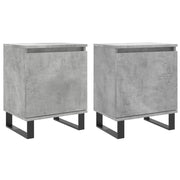 Set di 2 Comodini | Armadio da Notte | Mobiletto da notte Grigio Cemento 40x30x50 cm in Legno Multistrato