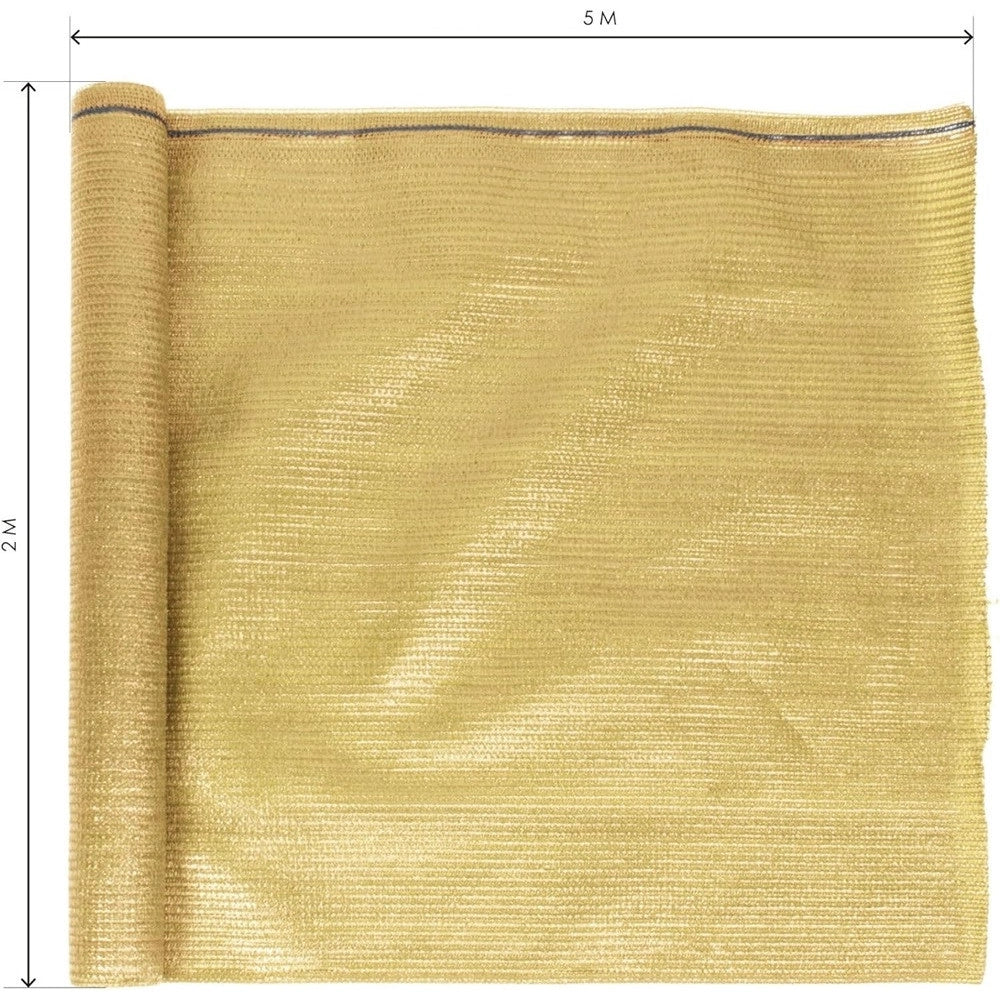 Trade Shop - Set 2pz Rotolo Rete Ombreggiante Beige Fitta 2x5mt Protezione Giardini Terrazze 017070 -