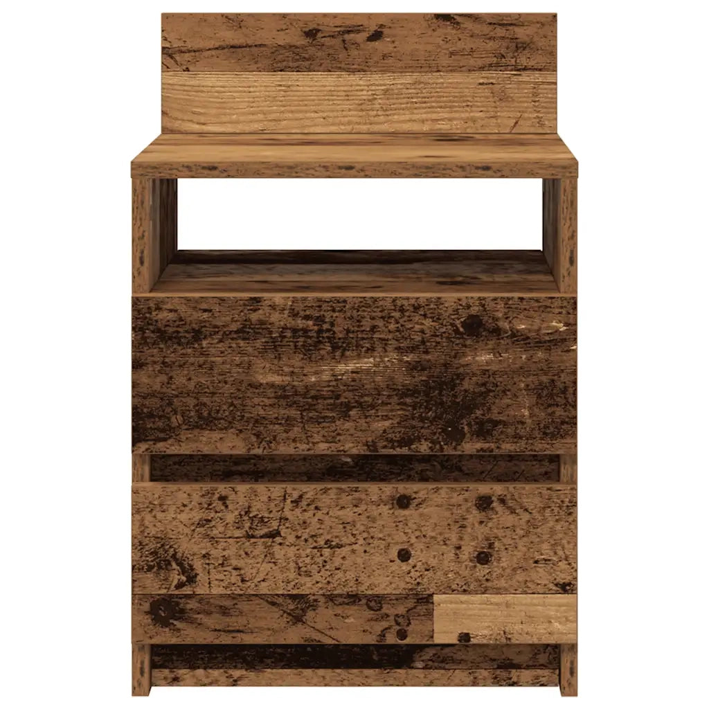 Comodini 2 pz con 2 Cassetti Legno Antico 40x33x60 cm 858575