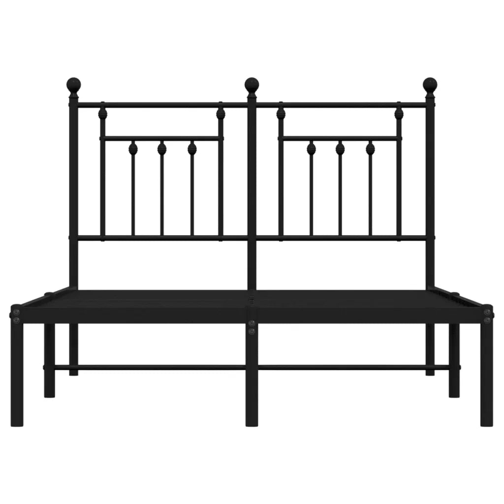 Giroletto con Testiera in Metallo Nero 120x200 cm 353535