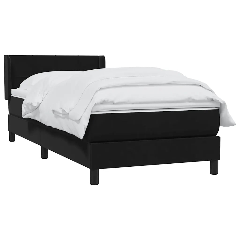 Giroletto a Molle con Materasso Nero 90x210 cm in Velluto
