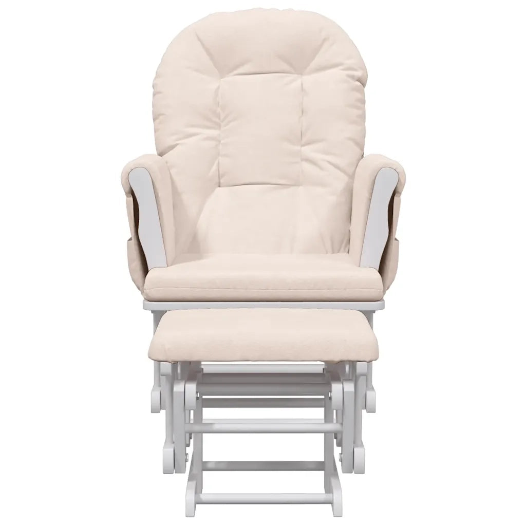 Poltrona | Sedia Relax Glider con Sgabello Rosa Chiaro in Tessuto