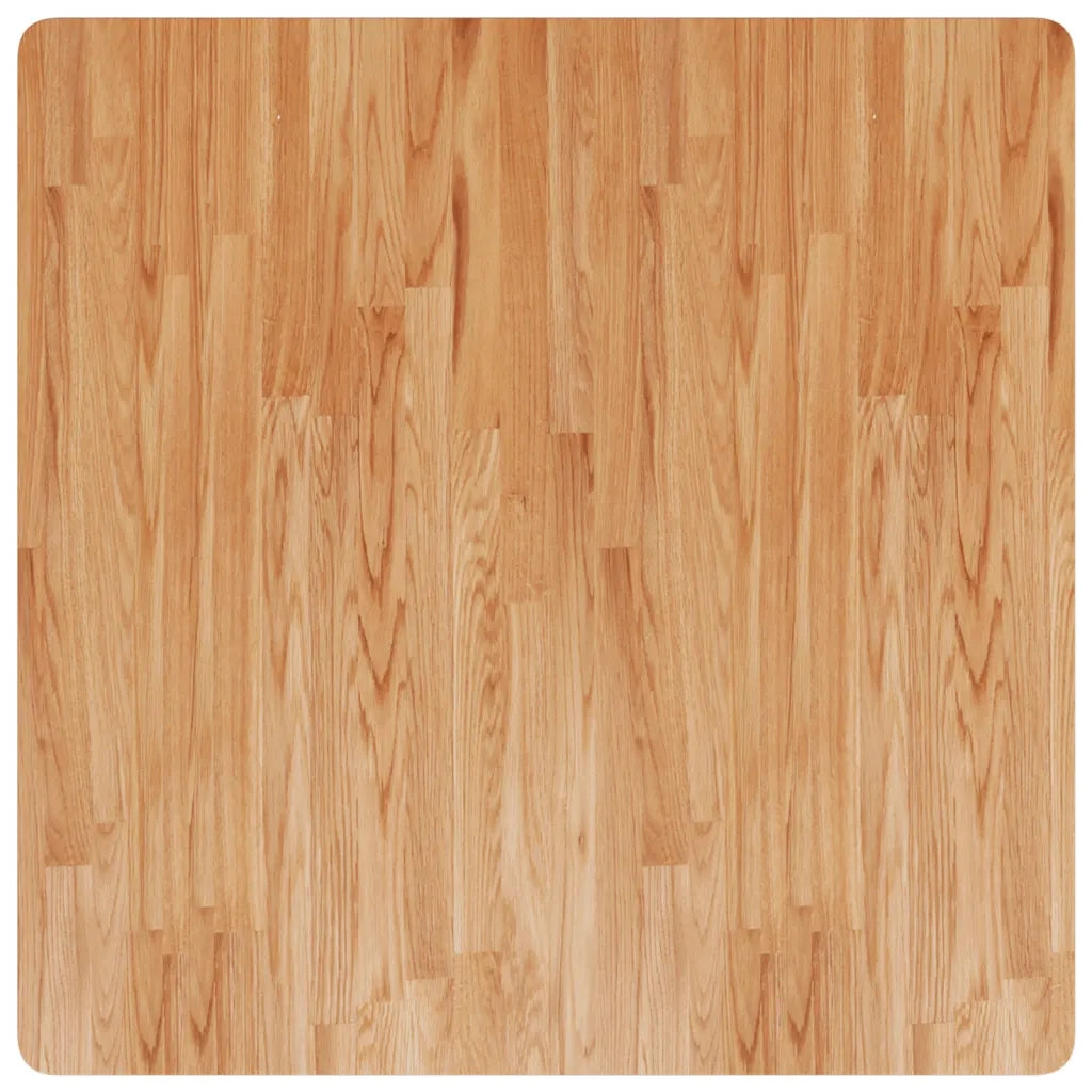 Piano Tavolo Quadrato Marrone Chiaro 90x90x2,5 Rovere Trattato 343033