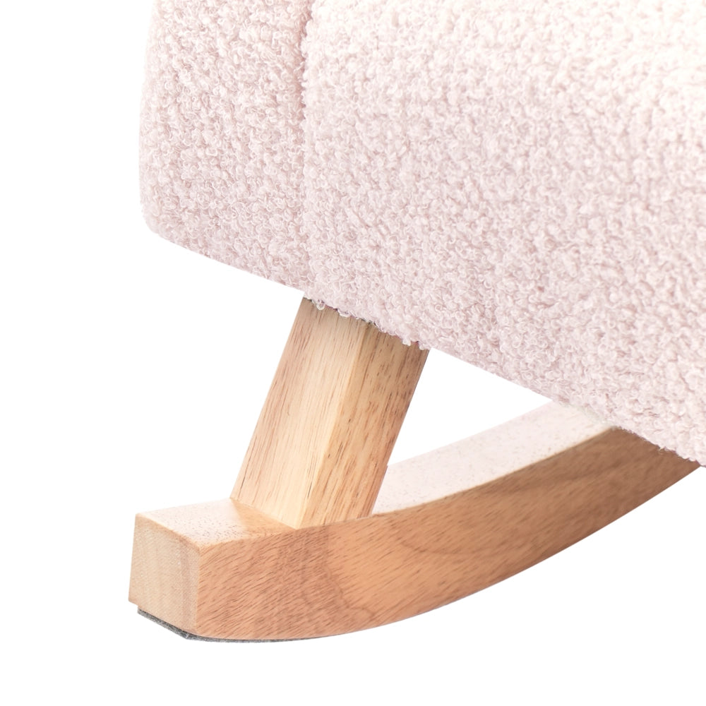 Sedia a dondolo per bambini in legno rosa pastello cameretta