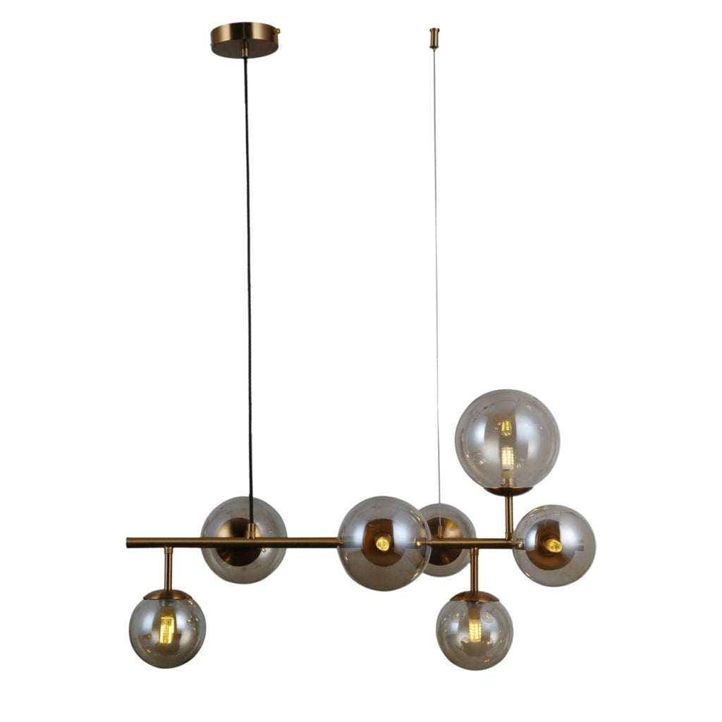 Lampadario Italux Frontera moderno ottone miele 7xG9