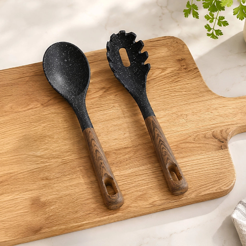 Set Pentole e Padelle Antiaderenti Induzione 10 Pezzi Marble con Wok Bistecchiera Casseruola Padella e Utensili Cucina Compatibile Gas Vetroceramica Piano Elettrico
