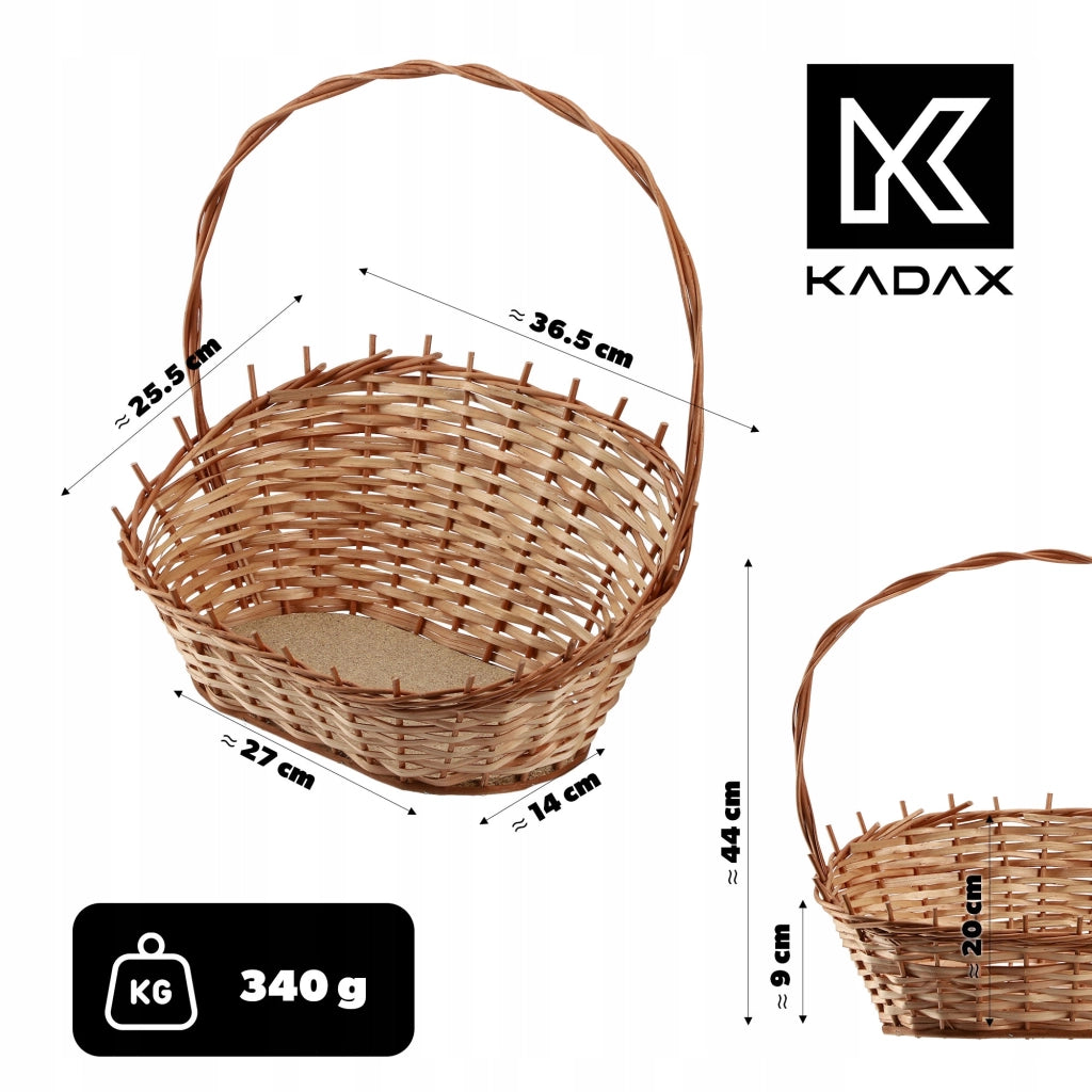 Cesto regalo KADAX in vimini, robusto cesto regalo, regalo di nozze