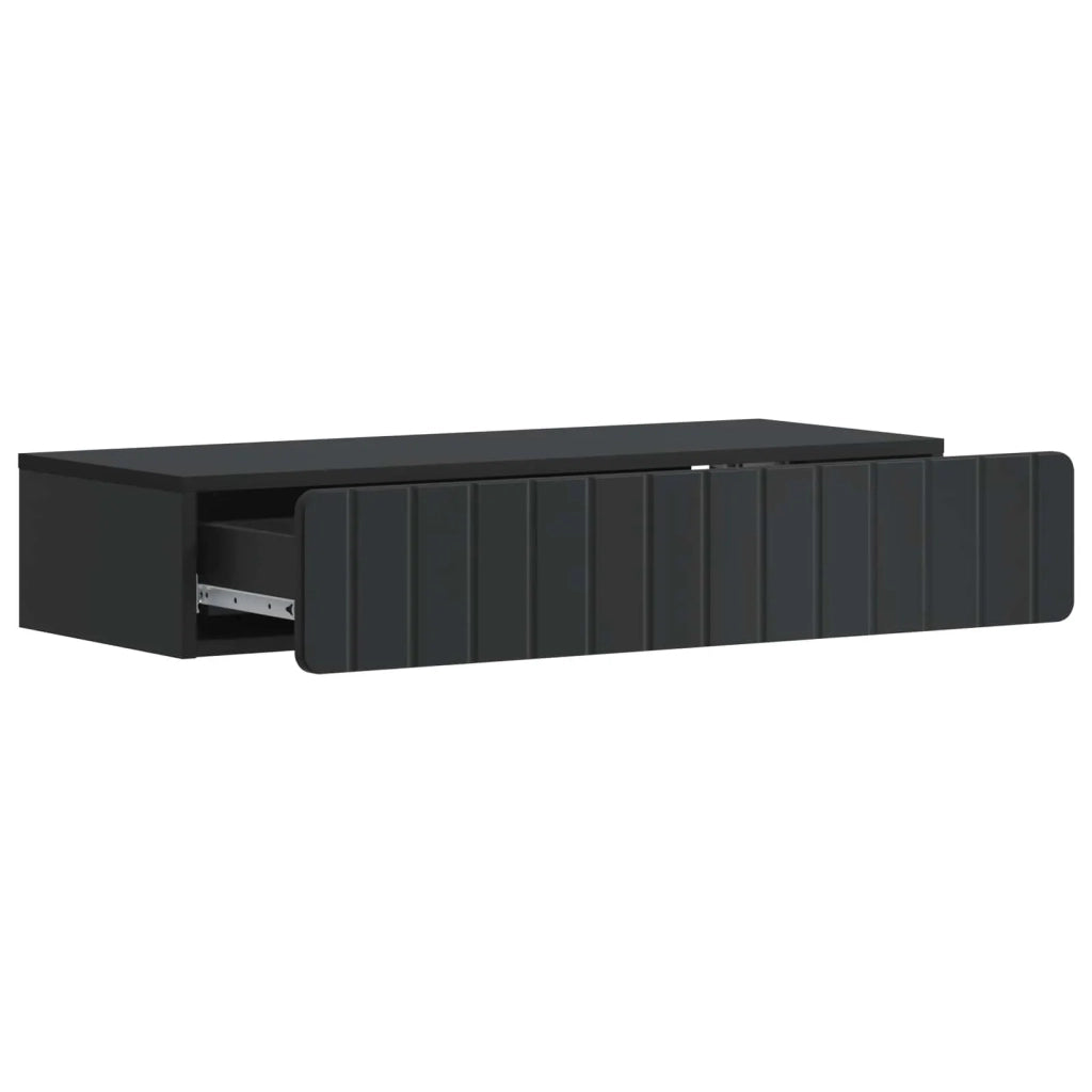 Tavolino da Parete Laterale Nero 87,5 x 34,5 x 17 cm