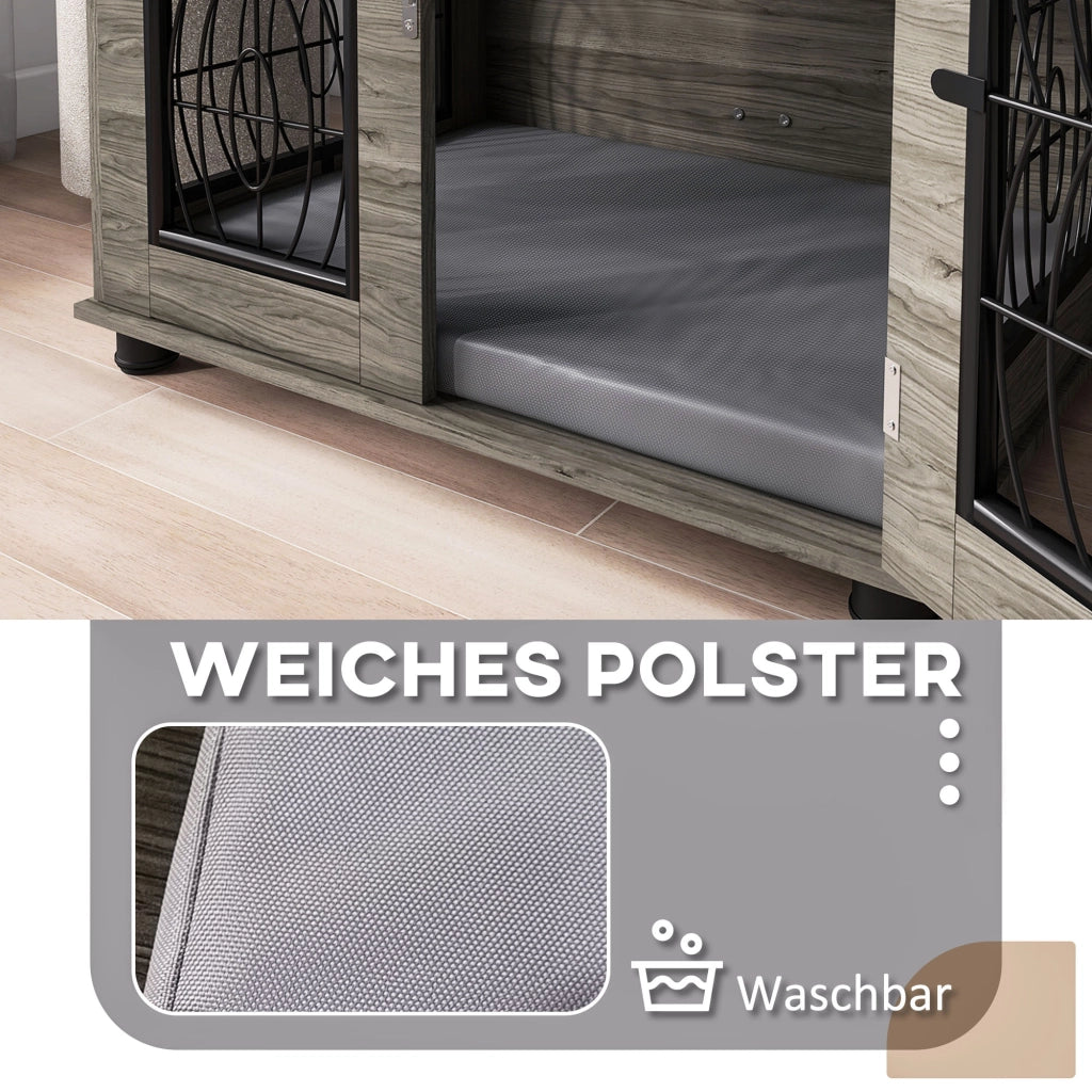 Letto per cane con materasso ¨C zephmum ¨C grigio/metallo 80x56x63cm