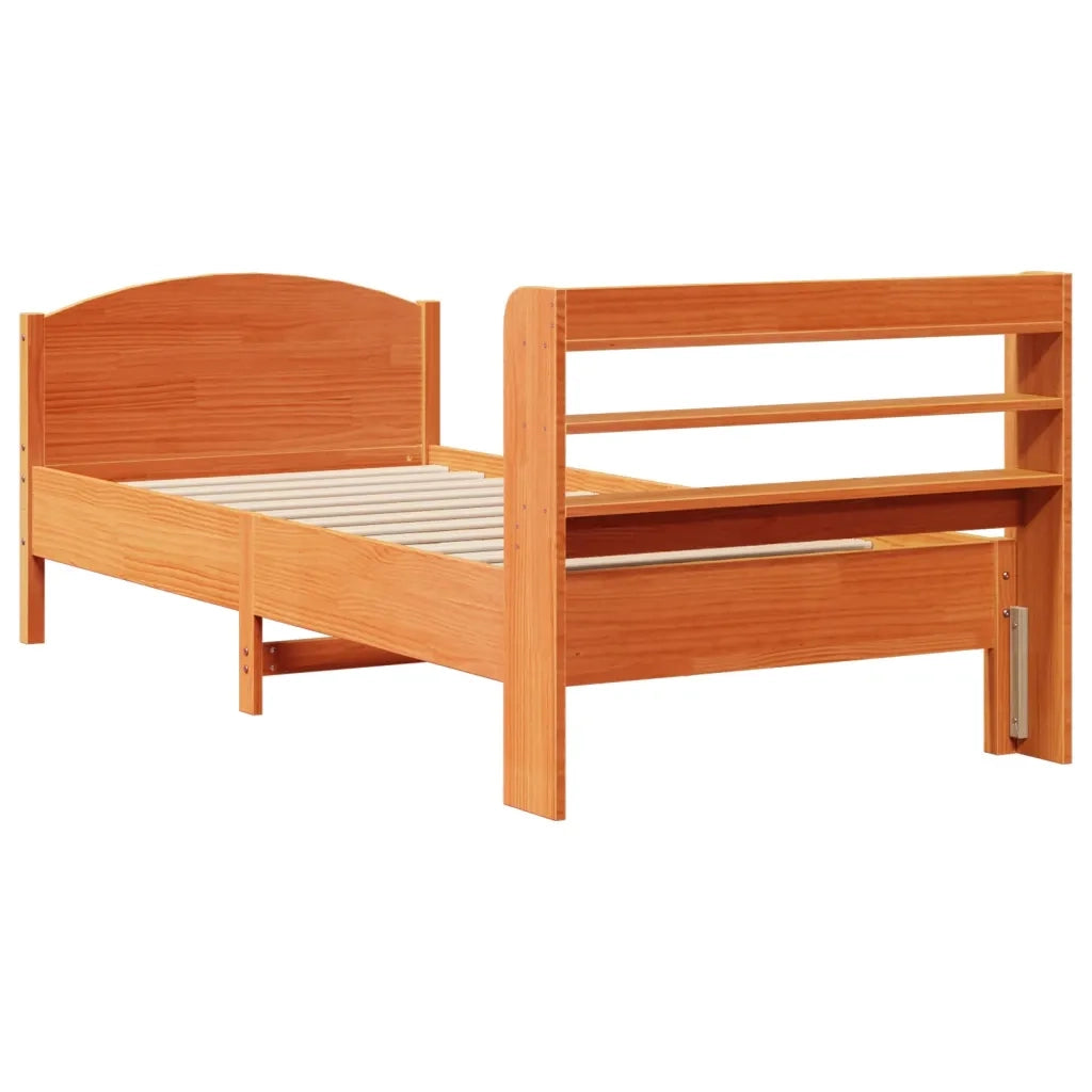 vidaXL Letto senza Materasso Marrone Cera 100x200 cm in Legno di Pino