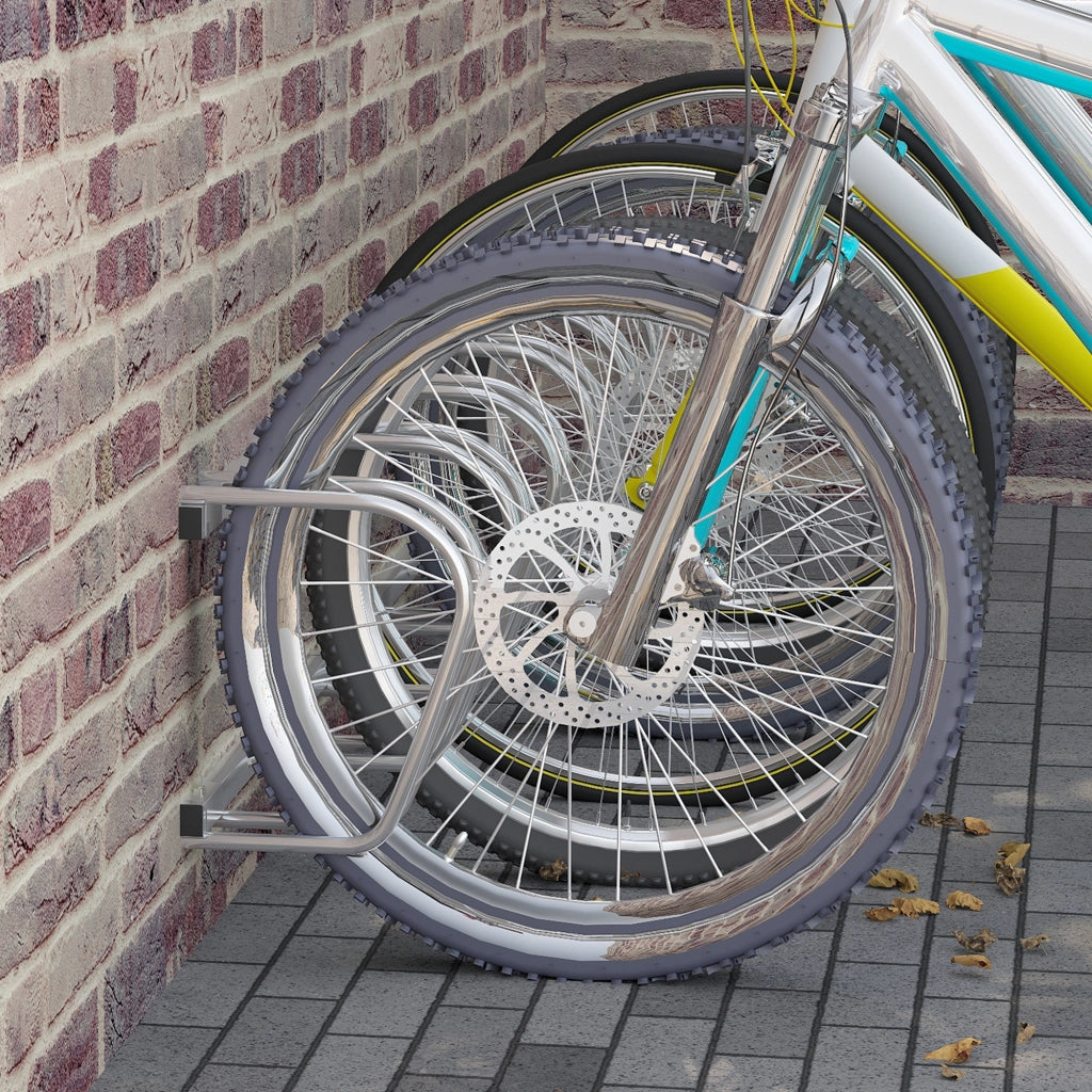 Portabiciclette Parcheggio 6 Biciclette in Acciaio ¨C zephmum ¨C 179x33x27 cm, Argento