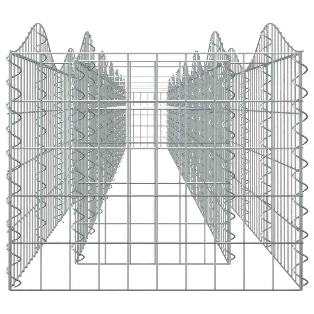 Gabbione ad arco rialzato 600 x 50 x 50 cm in ferro zincato Argento 02_0039940