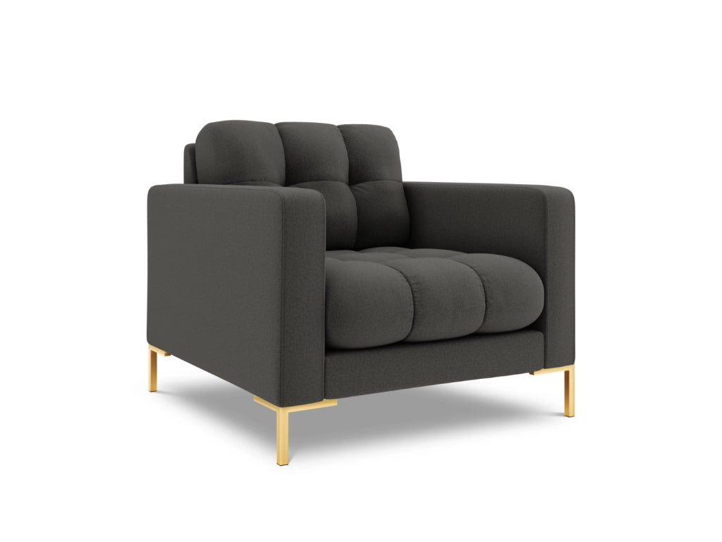 Cosmopolitan Design - Poltrona "Bali" in tessuto strutturato grigio scuro 