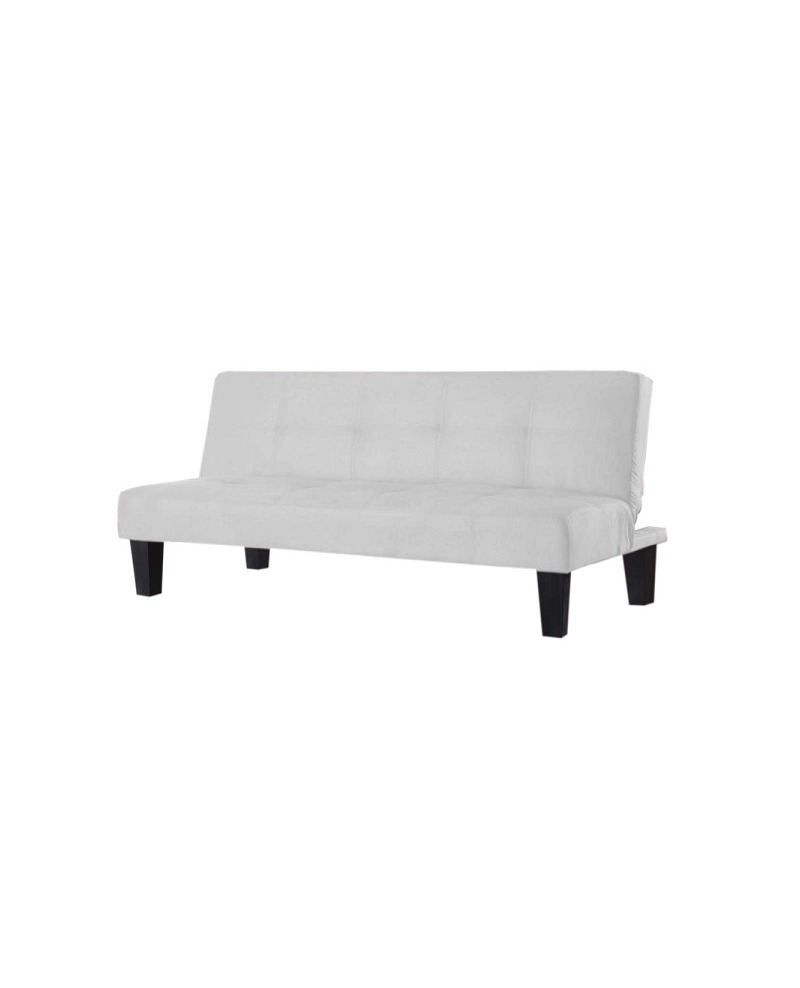 Divano letto 3 posti, reclinabile in microfibra bianco 164cm antiribaltamento Sicorage Jessut